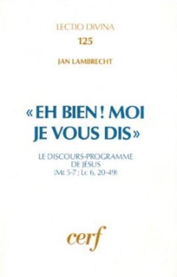 Couverture du livre « Eh bien ! Moi je vous dis » de Lambrecht Jan aux éditions Cerf