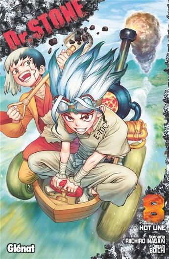 Couverture du livre « Dr. Stone Tome 8 : hot line » de Riichiro Inagaki et Boichi aux éditions Glenat