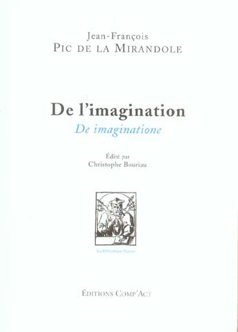 Couverture du livre « De L'Imagination » de Jean-Francois Pic De La Mirandole aux éditions Act Mem