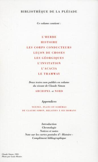 Couverture du livre « Oeuvres t.2 » de Claude Simon aux éditions Gallimard
