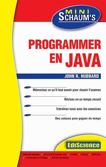 Couverture du livre « Programmer en java » de John R. Hubbard aux éditions Dunod