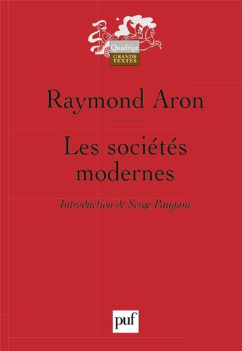 Couverture du livre « Les sociétés modernes » de Raymond Aron aux éditions Puf