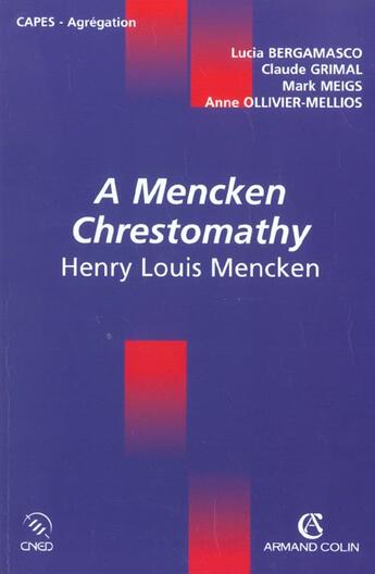 Couverture du livre « Mencken Chrestomathy » de  aux éditions Armand Colin