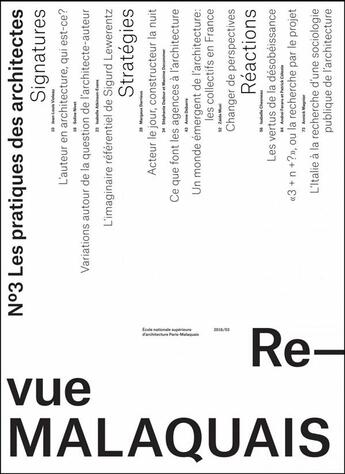 Couverture du livre « Re-vue malaquais t.3 ; des architectes et de leurs pratiques » de  aux éditions Actes Sud