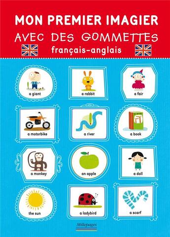 Couverture du livre « Mon premier imagier ; avec des gommettes ; français-anglais » de Nicolas Gouny aux éditions Millepages