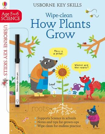 Couverture du livre « Wipe-clean how plants grow ; key skills ; age 5/6 » de Hannah Watson et Anna Suessbauer aux éditions Usborne