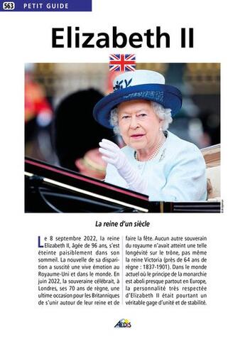 Couverture du livre « Elizabeth II » de  aux éditions Aedis