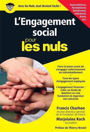 Couverture du livre « L'engagement social pour les nuls » de Francis Charhon et Marjolaine Koch aux éditions First