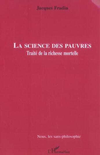 Couverture du livre « La science des pauvres » de Jacques Fradin aux éditions L'harmattan