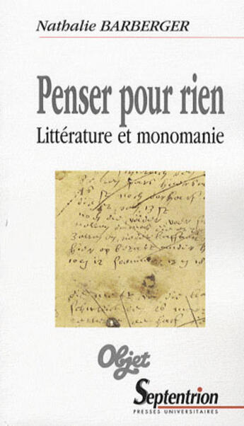 Couverture du livre « Penser pour rien » de Pu Septentrion aux éditions Pu Du Septentrion