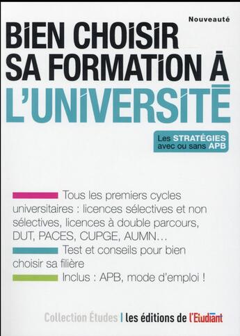 Couverture du livre « Bien choisir sa formation à l'université » de Bruno Magliulo aux éditions L'etudiant