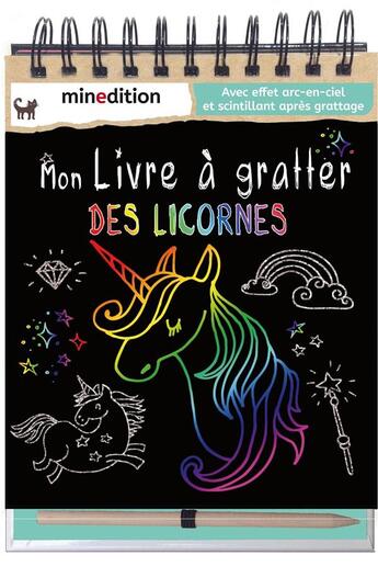 Couverture du livre « Mon livre à gratter des licornes » de Caroline Hensler aux éditions Mineditions