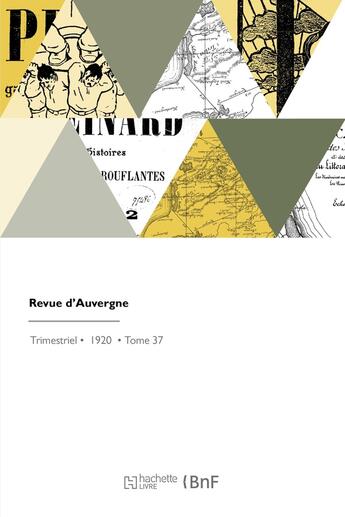 Couverture du livre « Revue d'Auvergne » de Alliance Universitai aux éditions Hachette Bnf