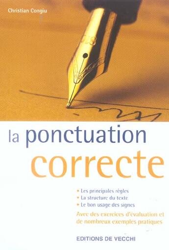 Couverture du livre « Ponctuation correcte (la) » de Congiu aux éditions De Vecchi