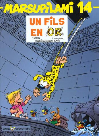 Couverture du livre « Marsupilami Tome 14 : un fils en or » de Batem et Olivier Saive et Andre Franquin et Jean-Michel Bourcquardez aux éditions Marsu Productions