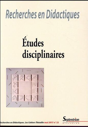 Couverture du livre « Etudes disciplinaires » de Cora Cohen-Azria aux éditions Pu Du Septentrion