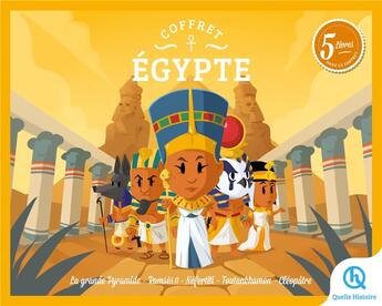 Couverture du livre « Coffret egypte - grande pyramide - ramses ii - nefertiti - toutankhamon - cleopatre » de  aux éditions Quelle Histoire