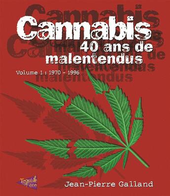 Couverture du livre « Cannabis ; 40 ans de malentendus » de Jean-Pierre Galland aux éditions Trouble Fete