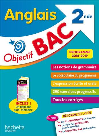 Couverture du livre « Objectif bac anglais 2nde » de Dominique Chevallier aux éditions Hachette Education