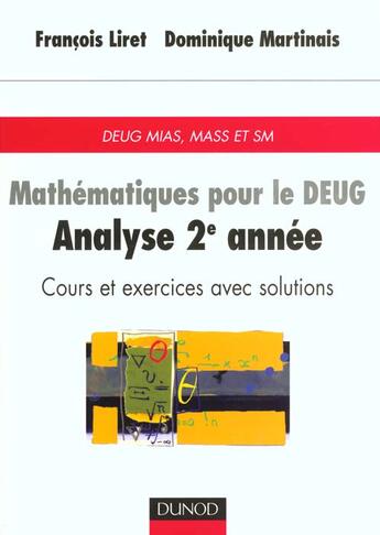 Couverture du livre « Cours De Mathematiques T.3 ; Analyse 2 » de François Liret aux éditions Dunod