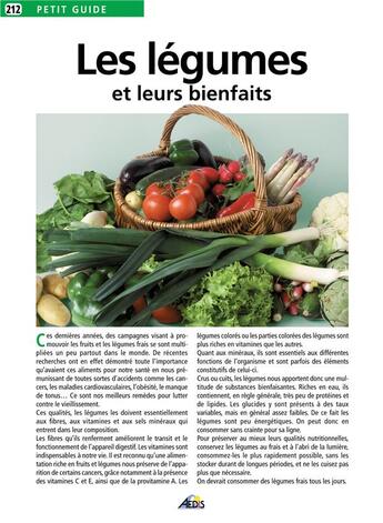 Couverture du livre « Les légumes et leurs bienfaits » de  aux éditions Aedis