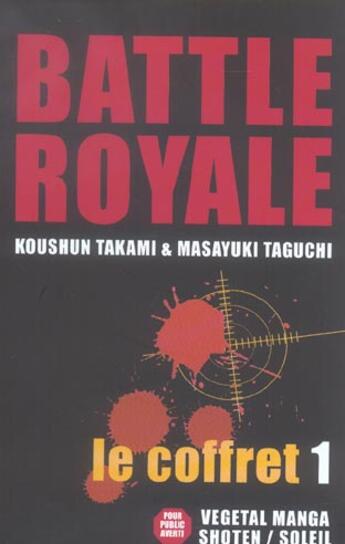 Couverture du livre « Battle Royale ; COFFRET VOL.1 ; T.1 A T.5 » de Masayuki Taguchi et Koshun Takami aux éditions Soleil