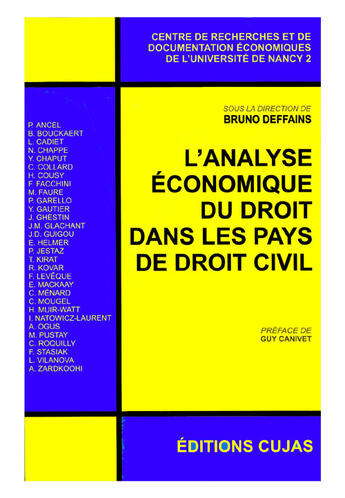 Couverture du livre « L'analyse économique du droit dans les pays de droit civil » de Bruno Deffains aux éditions Cujas