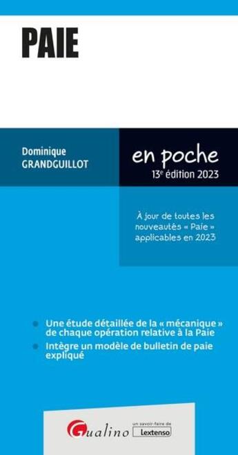 Couverture du livre « Paie : à jour de toutes les nouveautés 