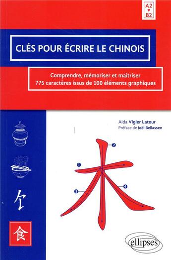 Couverture du livre « Cles pour ecrire le chinois comprendre memoriser et maitrrier 775 caracteres issus de 100 elements » de Vigier Song aux éditions Ellipses Marketing