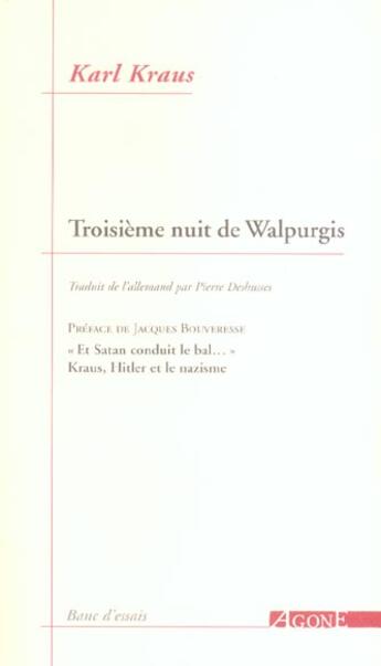 Couverture du livre « Troisieme nuit de walpurgis » de Karl Kraus aux éditions Agone
