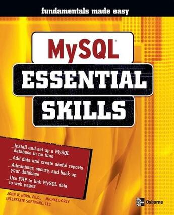 Couverture du livre « Mysql essential skills » de Horn John aux éditions Mcgraw-hill Education