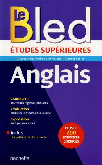 Couverture du livre « Bled anglais ; études supérieures » de Annie Sussel et Sophie Mckeown aux éditions Hachette Education