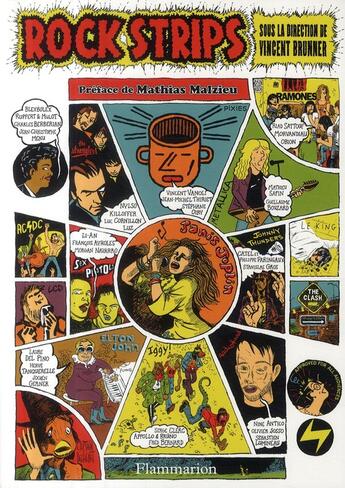 Couverture du livre « Rock strips ; l'histoire du rock en bd » de Vincent Brunner aux éditions Flammarion