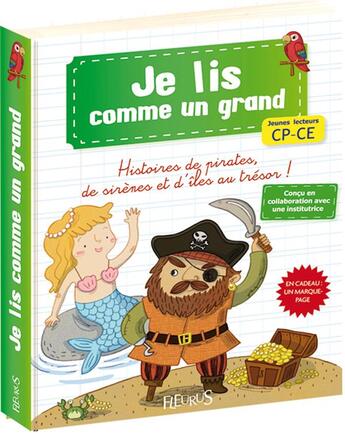 Couverture du livre « JE LIS COMME UN GRAND ; histoires de pirates, de sirènes et d'îles au trésor » de  aux éditions Fleurus