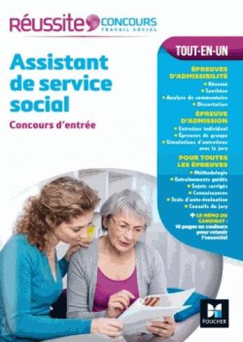 Couverture du livre « Réussite concours t.43 ; assistant de service social ; concours d'entrée » de Yannick Zemb Breistroffer aux éditions Foucher