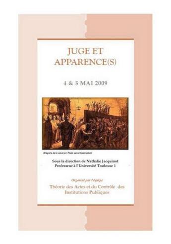 Couverture du livre « Juge et apparence(s) » de  aux éditions Ifr