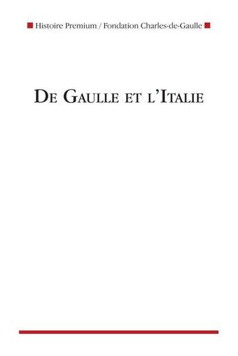 Couverture du livre « De Gaulle et l'Italie » de  aux éditions Nouveau Monde