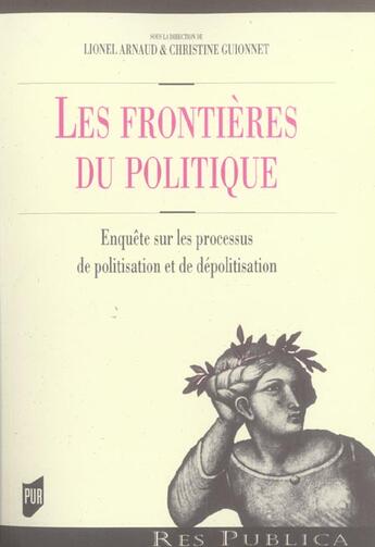 Couverture du livre « Frontieres du politique » de Pur aux éditions Pu De Rennes