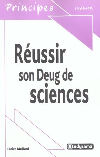 Couverture du livre « Reussir son deug de sciences » de Claire Mollard aux éditions Studyrama