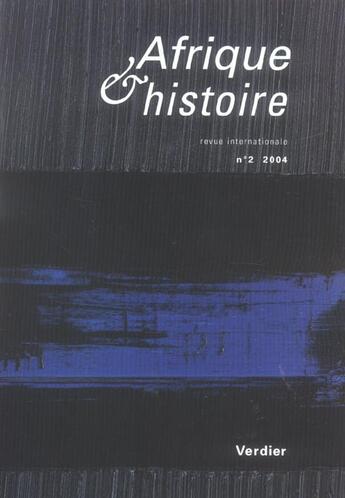 Couverture du livre « AFRIQUE ET HISTOIRE N.2 » de  aux éditions Verdier