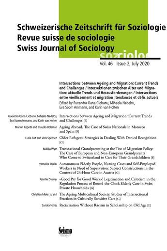 Couverture du livre « Revue suisse de sociologie, vol. 46-Issue 2/2020 : Intersections entre vieillissement et migration: tendances et défis actuels » de Oana Cio Nedelcu M. aux éditions Editions Seismo