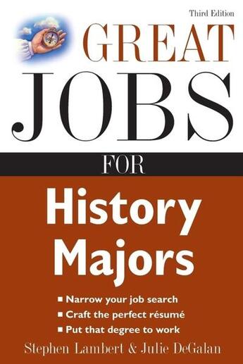 Couverture du livre « Great jobs for history majors » de Lambert Stephen E. aux éditions Mcgraw-hill Education