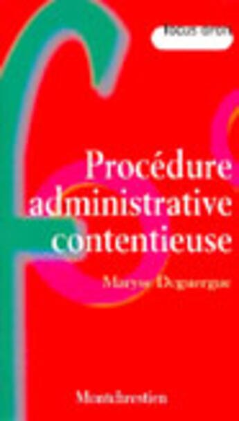 Couverture du livre « Procedure administrative contentieuse » de Deguergue M. aux éditions Lgdj