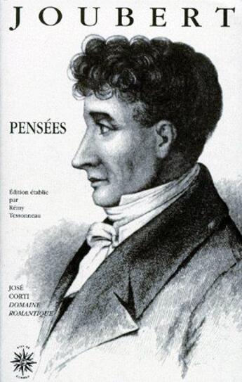 Couverture du livre « Pensées ; jugements et notations ; anthologie critique » de Joseph Joubert aux éditions Corti