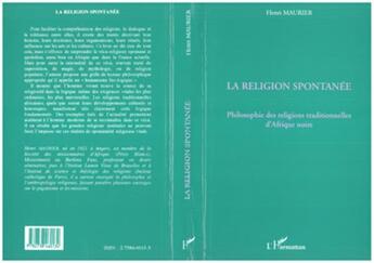 Couverture du livre « La religion spontanee » de Maurier Henri aux éditions L'harmattan