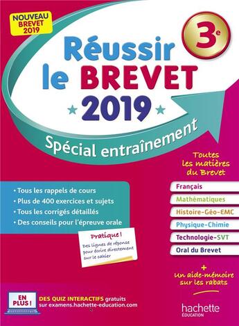 Couverture du livre « Reussir le brevet 2019 » de Lisle/Rousseau aux éditions Hachette Education