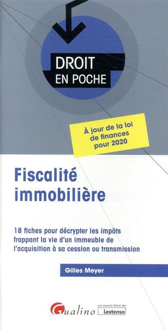 Couverture du livre « Fiscalité immobilière » de Gilles Meyer aux éditions Gualino