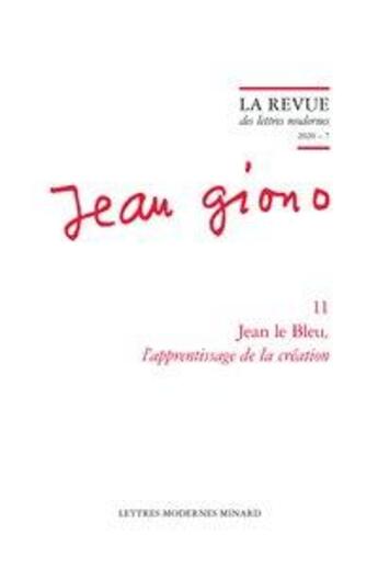 Couverture du livre « Jean le bleu, l'apprentissage de la creation - 2020 - 7 » de Laurent Fourcaut aux éditions Classiques Garnier