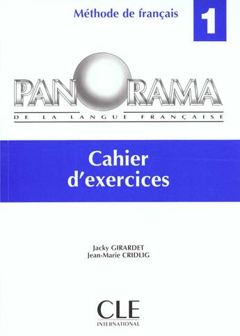 Couverture du livre « Panorama 1 / Cahier D'Exercices » de Jacky Girardet aux éditions Cle International