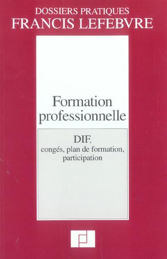 Couverture du livre « Formation professionnelle » de  aux éditions Lefebvre